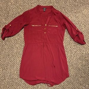 Maroon Synched Dress